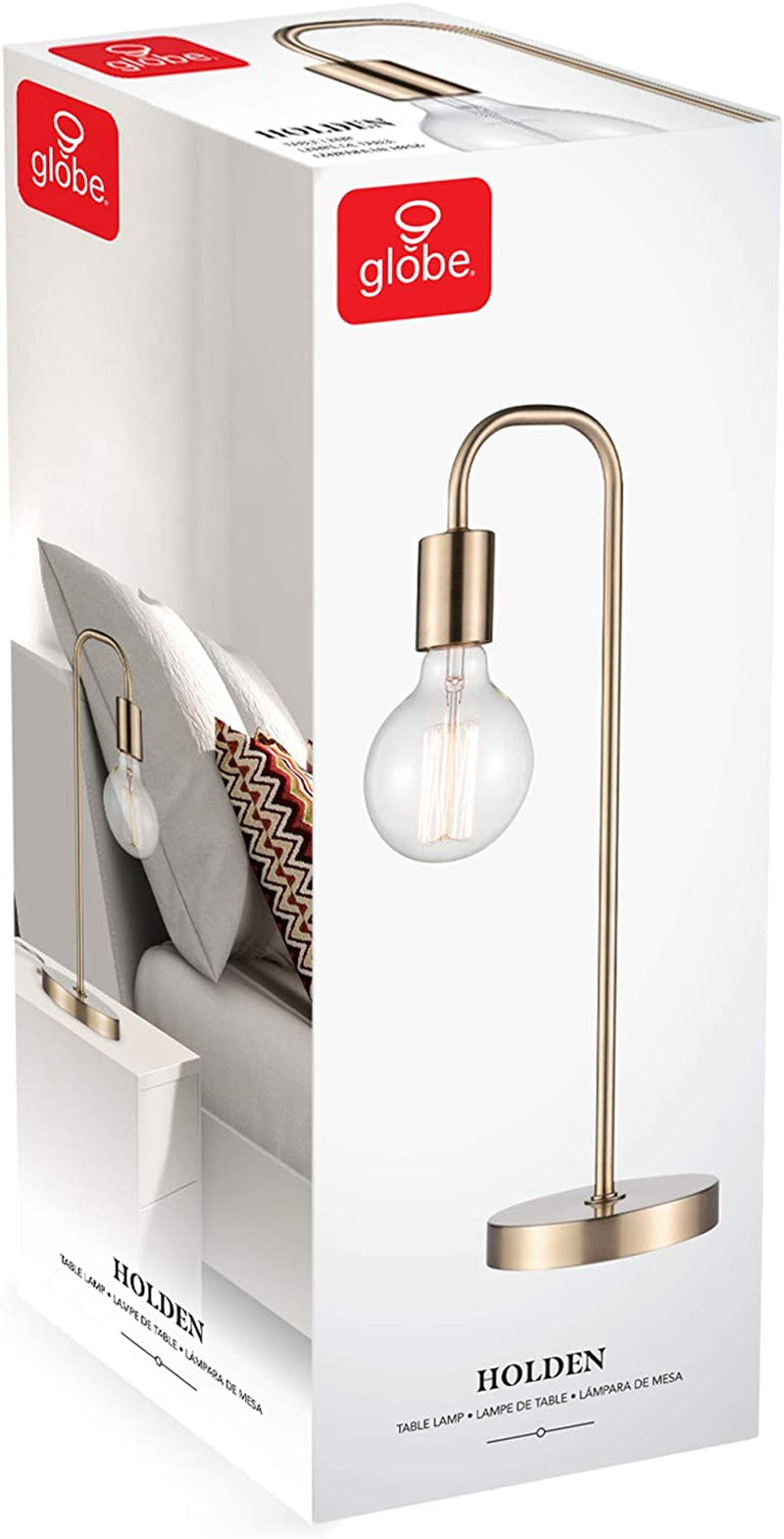 Electric Holden 18" Table Lamp, Matte Brass, Modern, Night Stand, Bedroom Décor, Living Room, Bedside Light