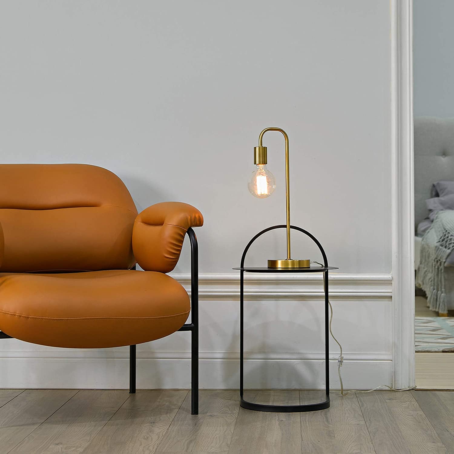 Electric Holden 18" Table Lamp, Matte Brass, Modern, Night Stand, Bedroom Décor, Living Room, Bedside Light